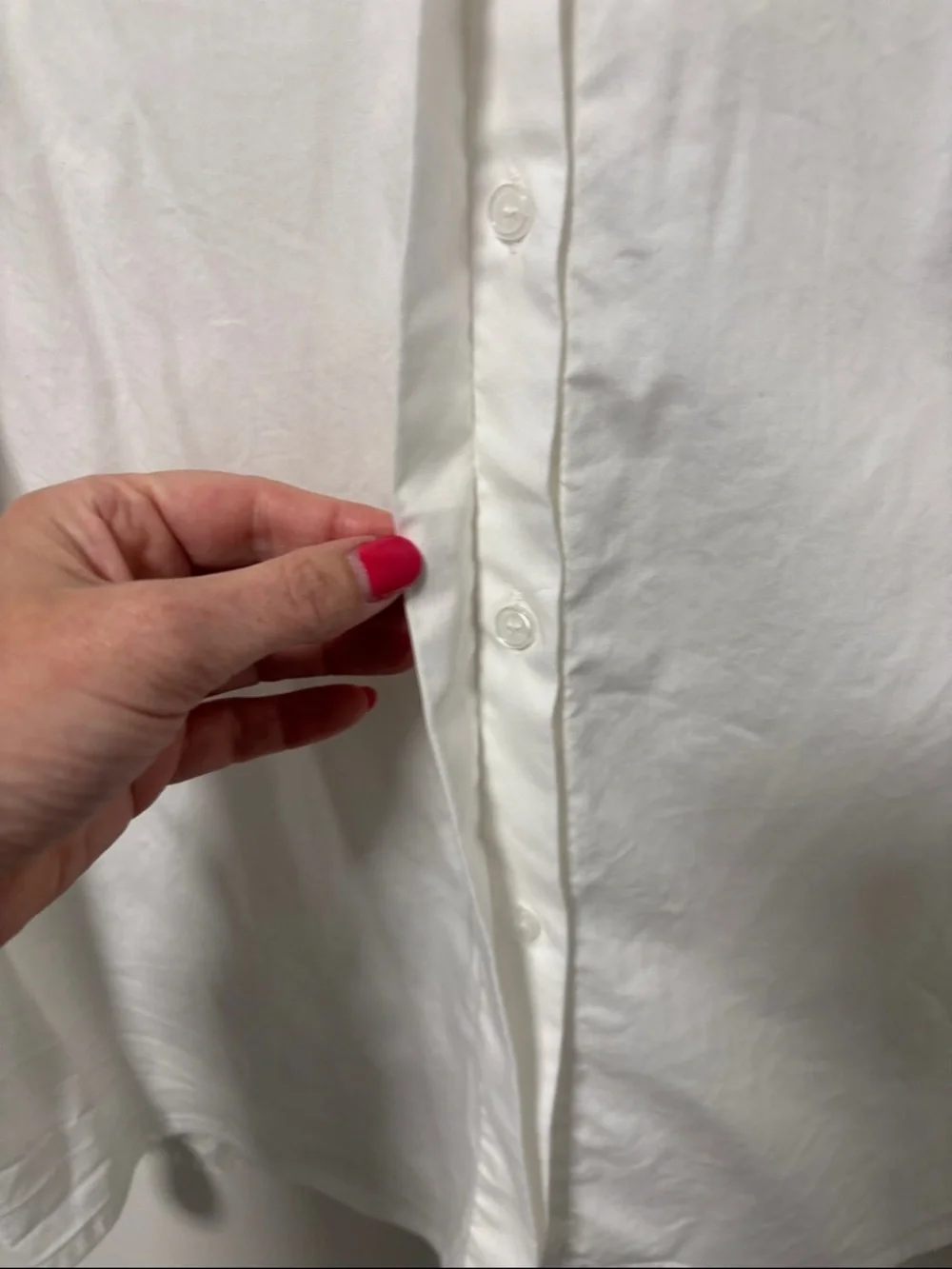 NWOT CREAM Women's White Lace-Back Button-Up Blouse - Picture 5 of 12